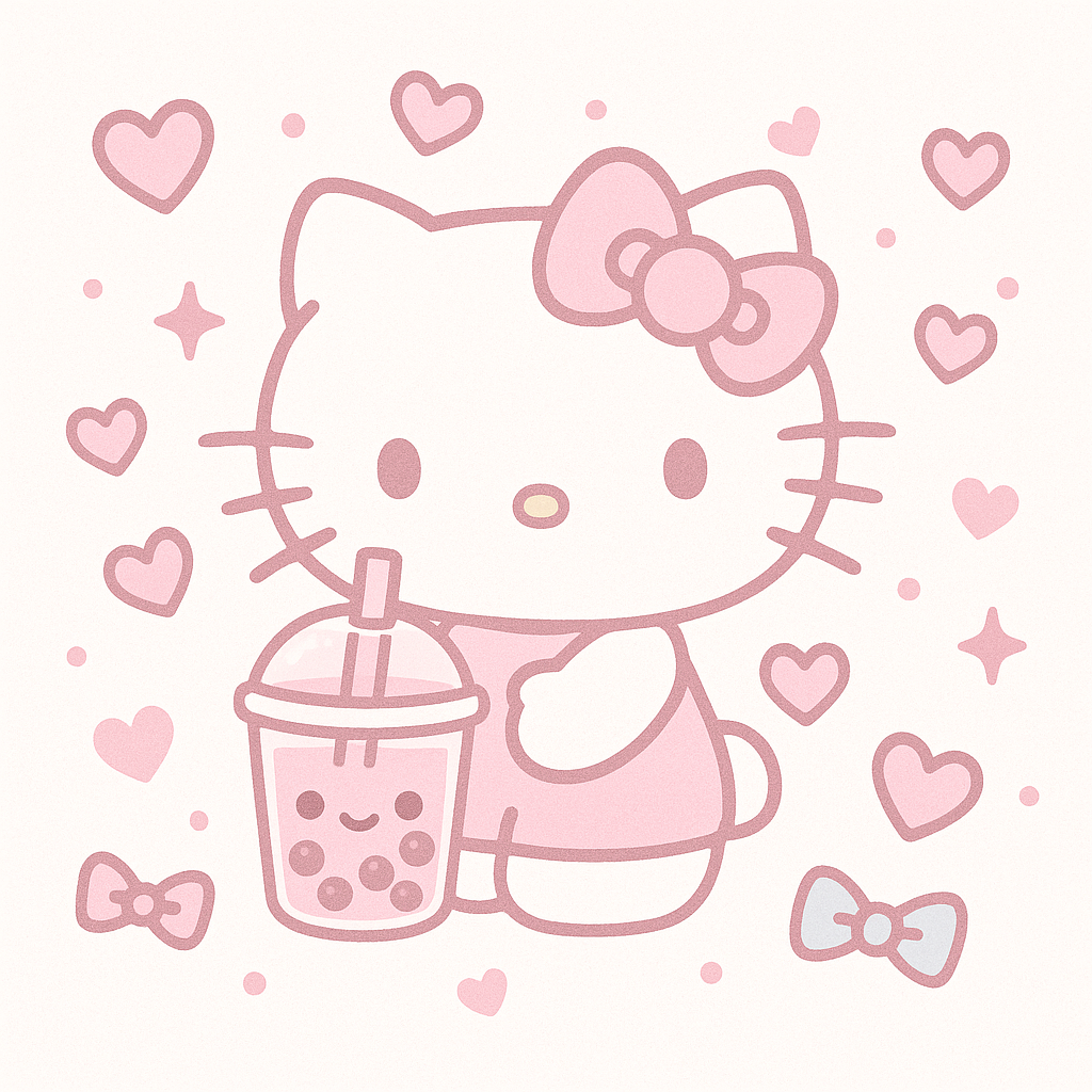 Enjoying a Bubble Tea with Sweet Hearts