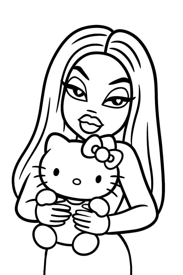 Stylish Girl Holding Plush Toy