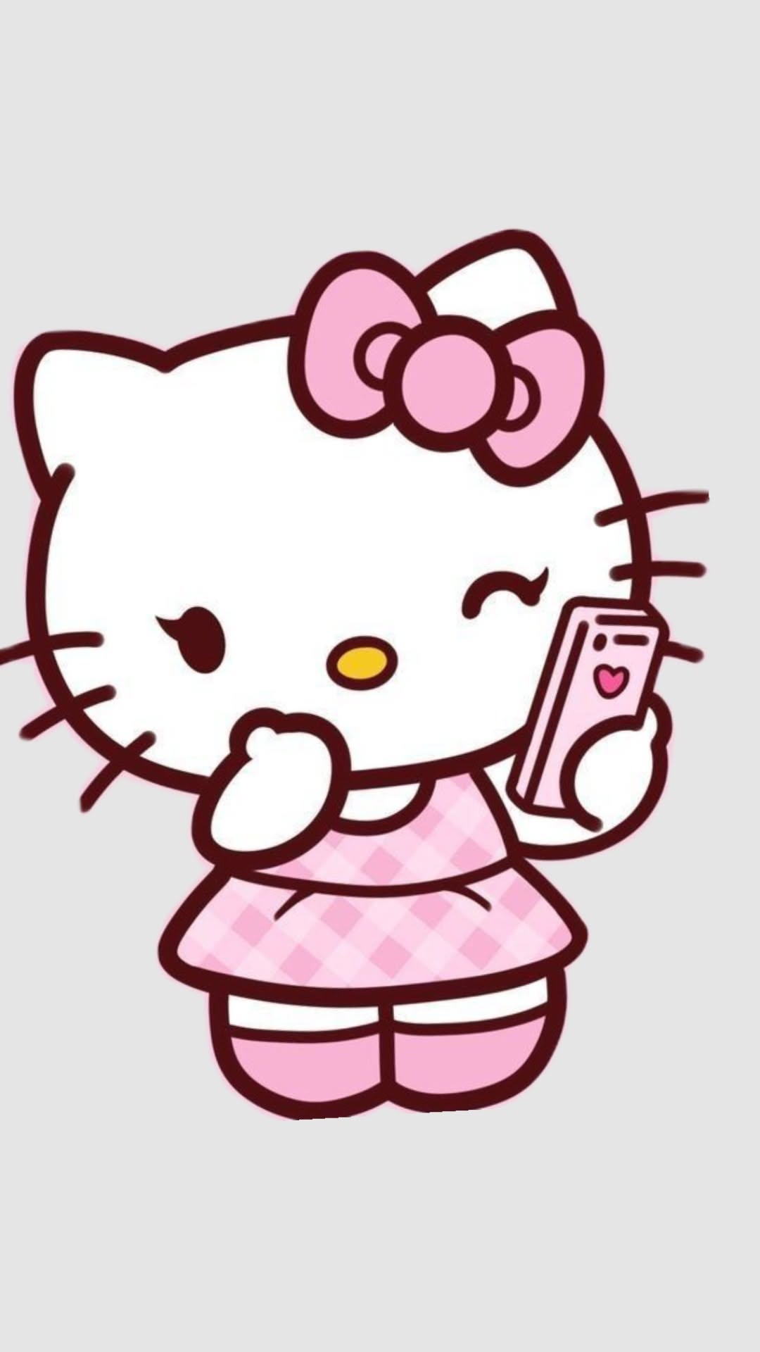 Sweet Pose with Smartphone and Pink Dress