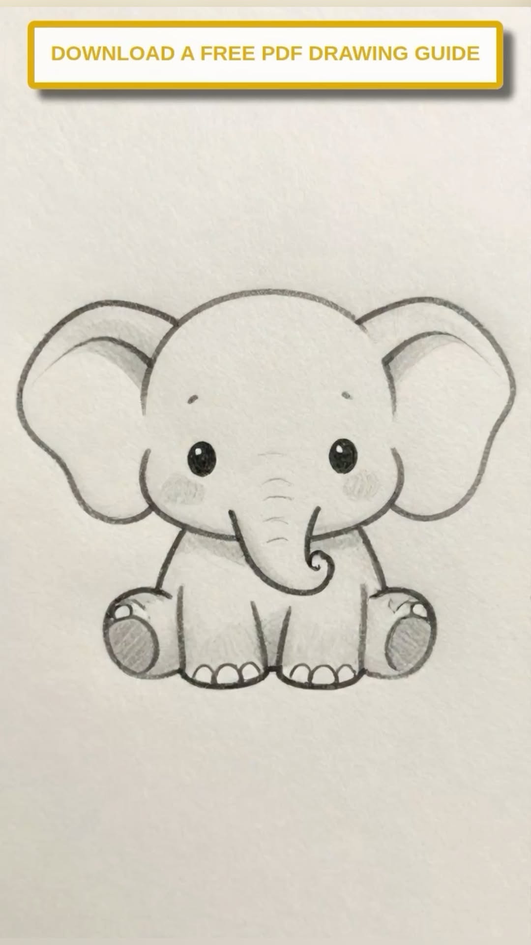 Adorable Baby Elephant Sketch