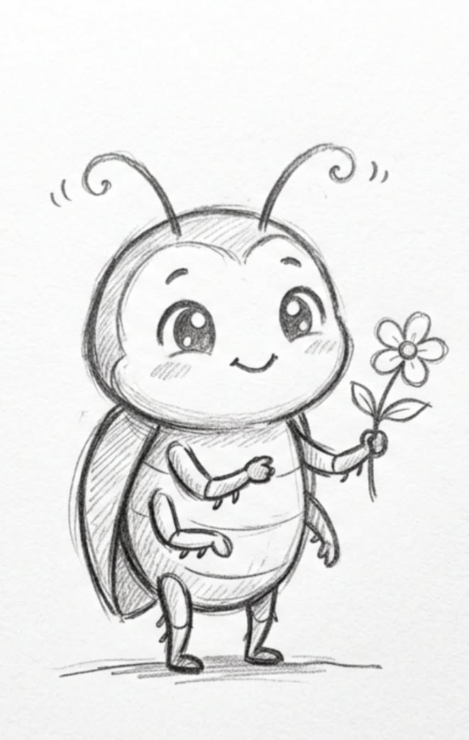 Adorable Bee Holding a Flower
