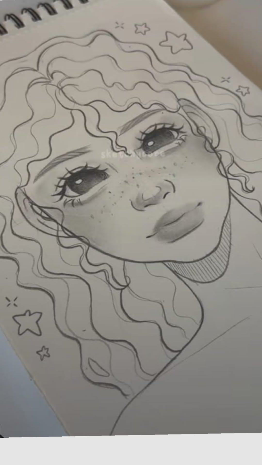 Beautiful Curly Hair Girl Portrait