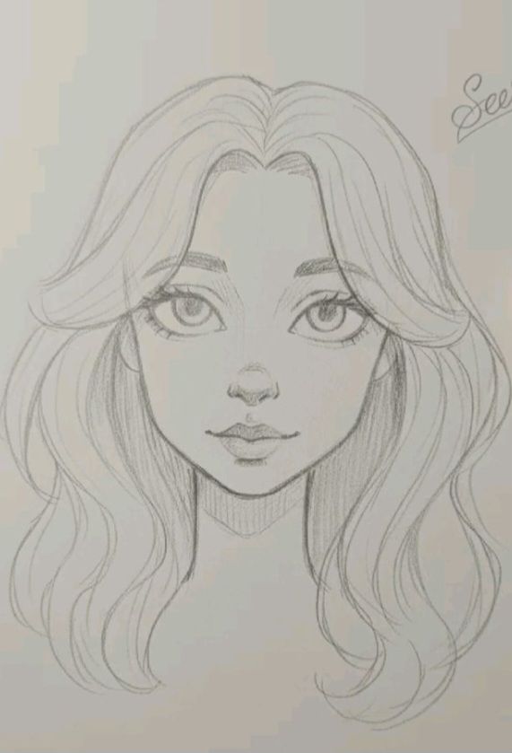Beautiful Female Portrait with Flowing Hair