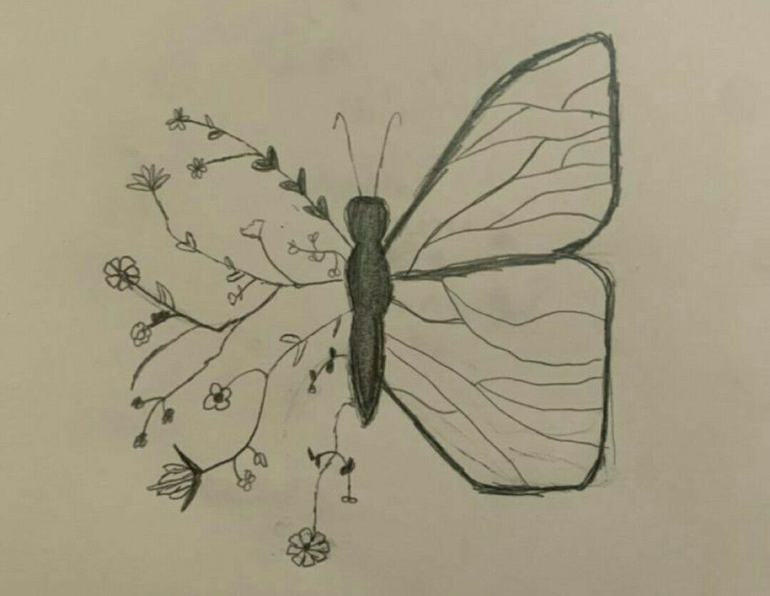 Butterfly with Floral Details