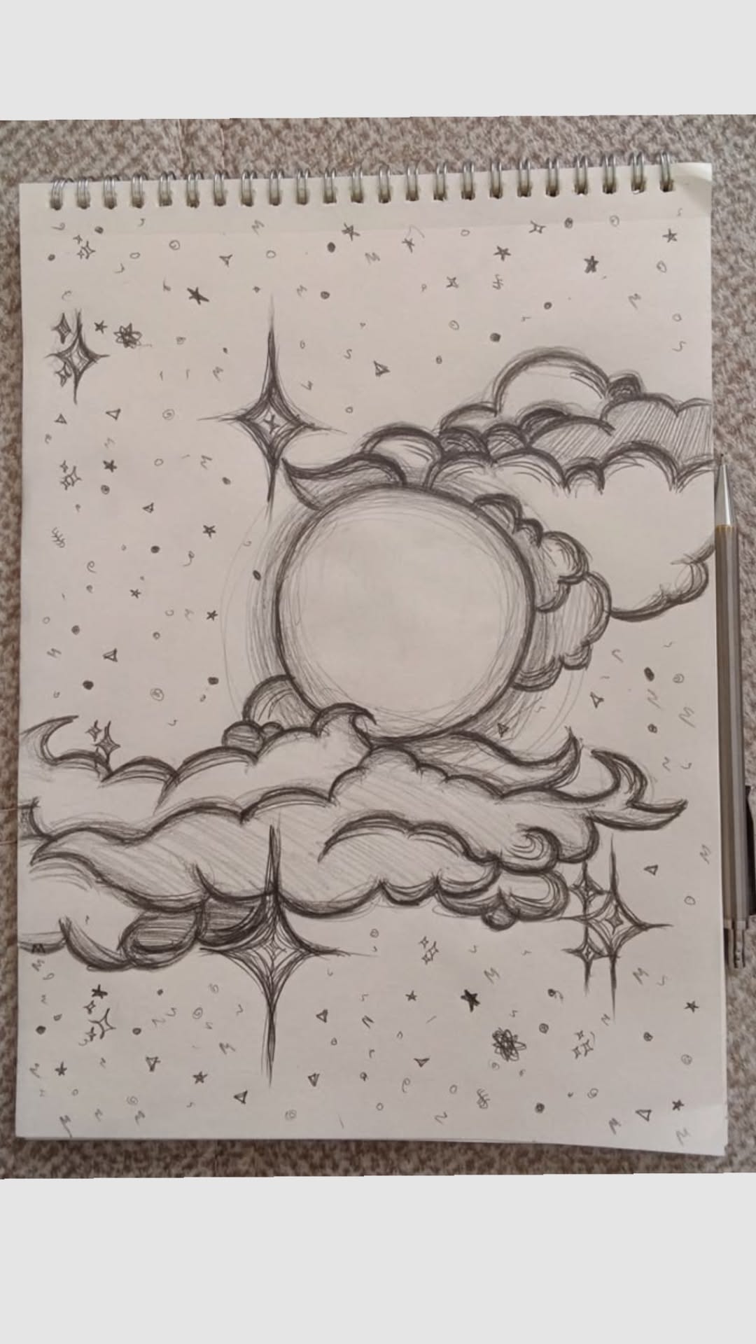 Celestial Moon and Starry Sky