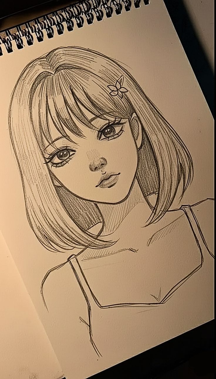 Charming Girl Portrait with Flower Hairpin