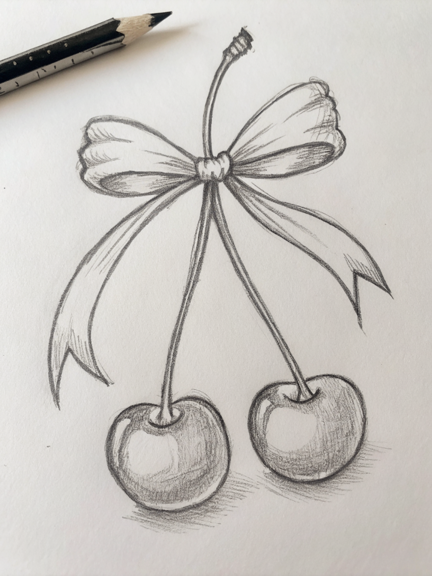 Cute Cherries with Bow