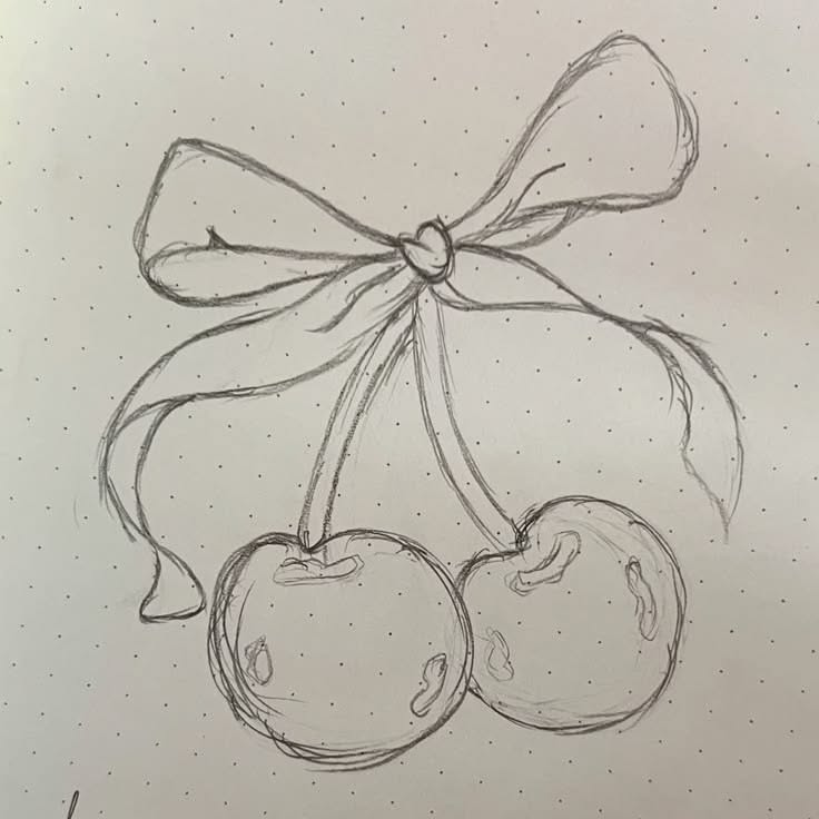 Cute Cherries with Ribbon