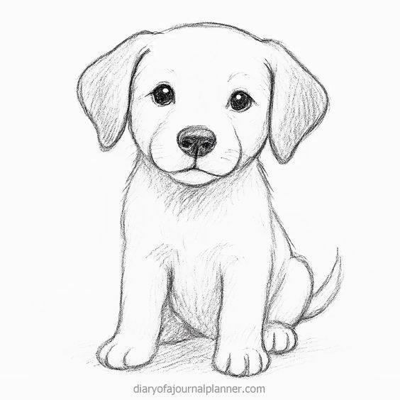 Pencil Drawing to Draw: Cute Puppy Portrait