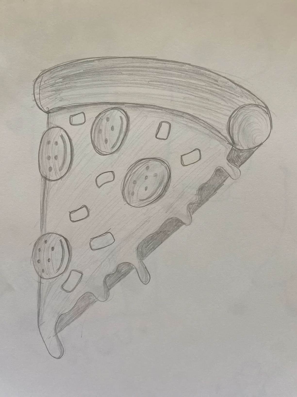 Pencil Drawing to Draw: Delicious Slice of Pizza