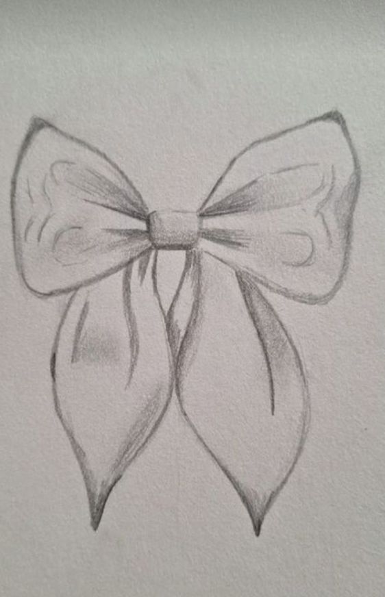 Elegant Bow Ribbon Pencil Drawing to Draw
