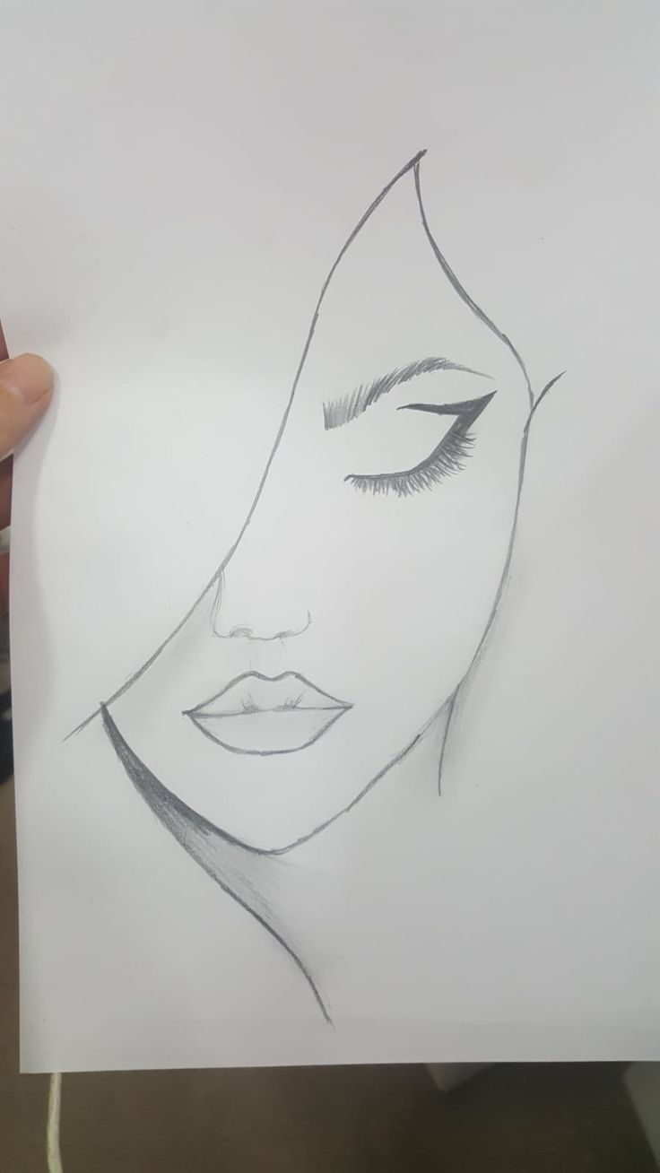Elegant Female Face Outline