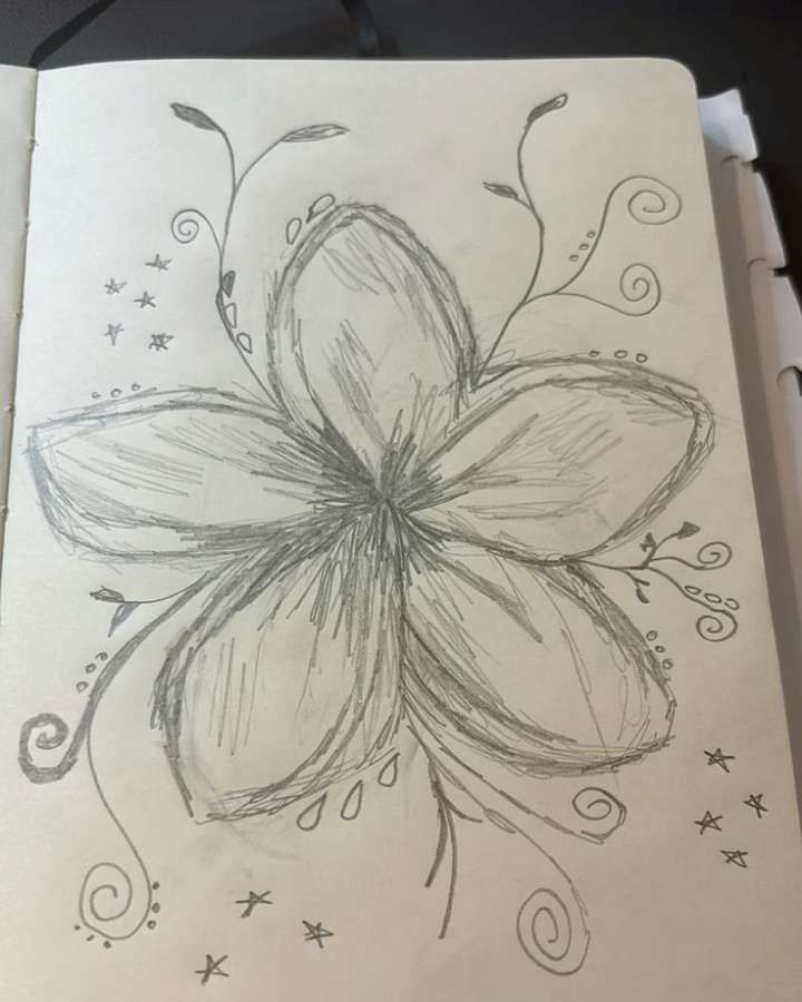 Elegant Floral Design with Swirls