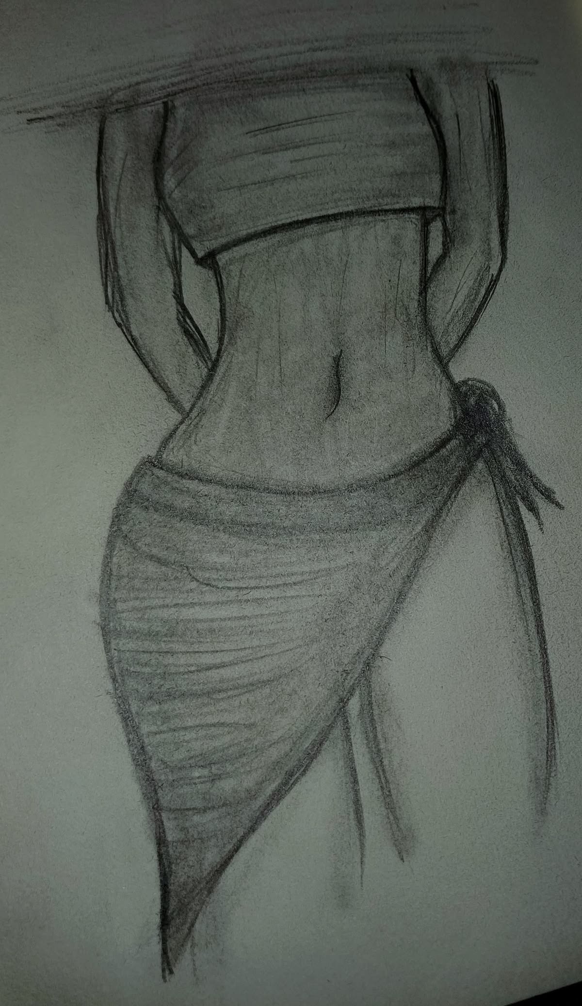 Elegant Silhouette with Draped Fabric