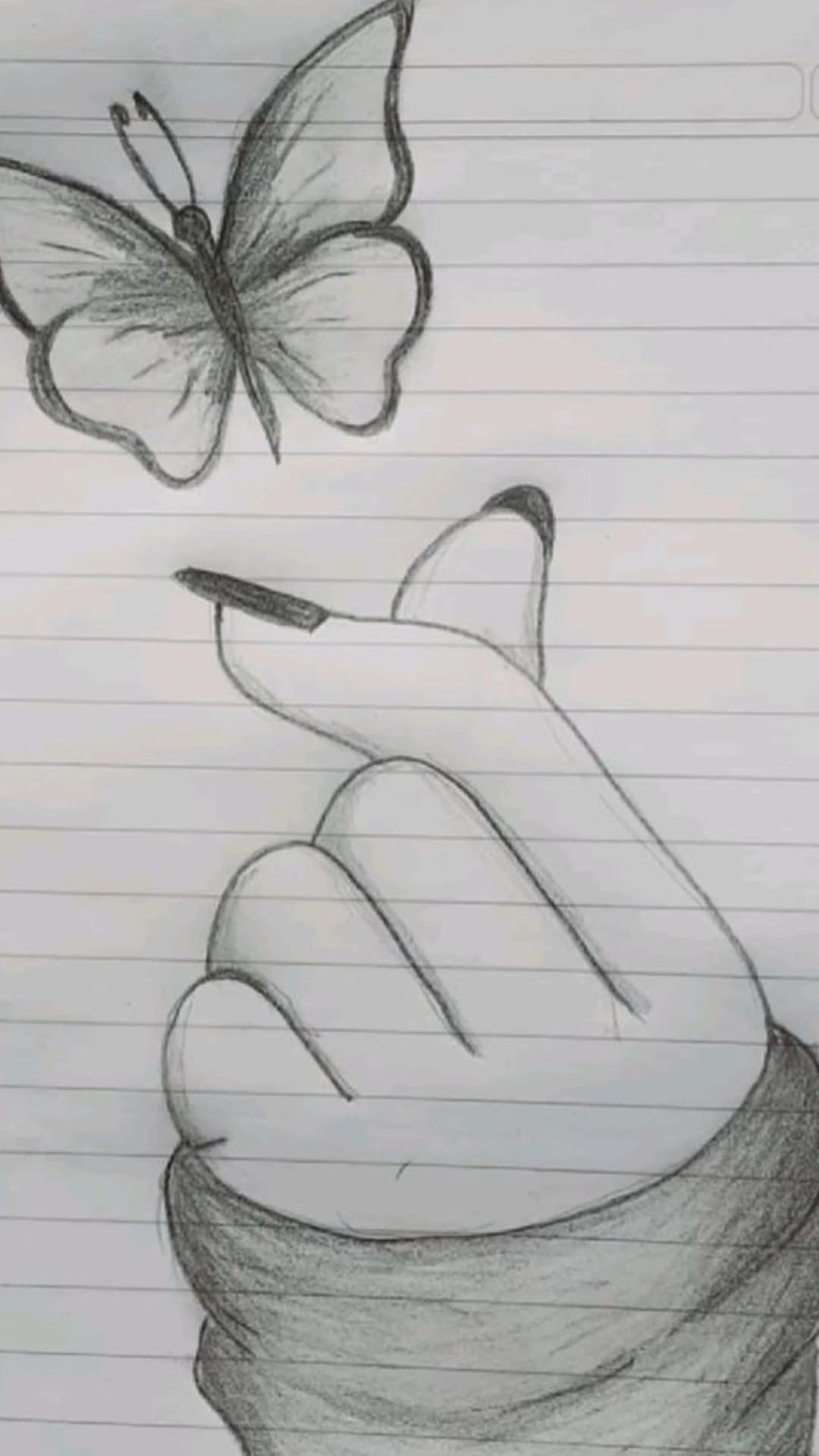Hand Grasping Butterfly Sketch