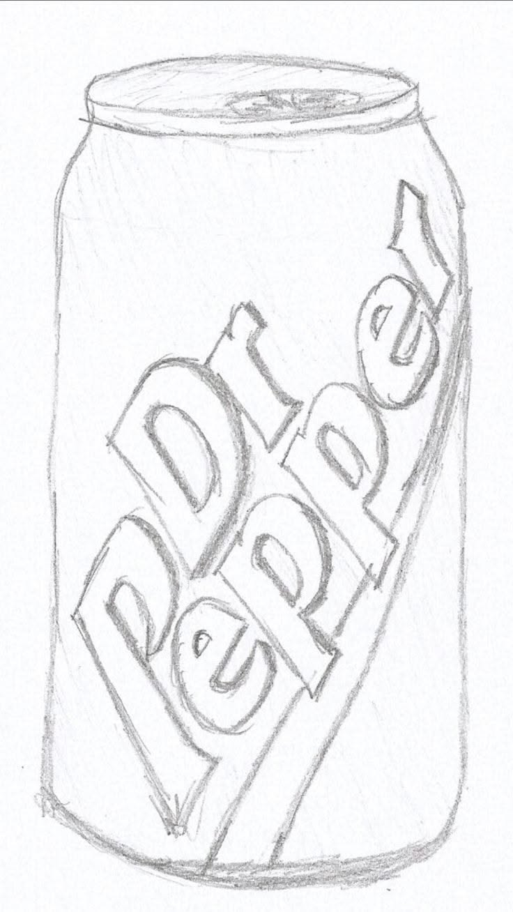 Simple Dr. Pepper Can Sketch