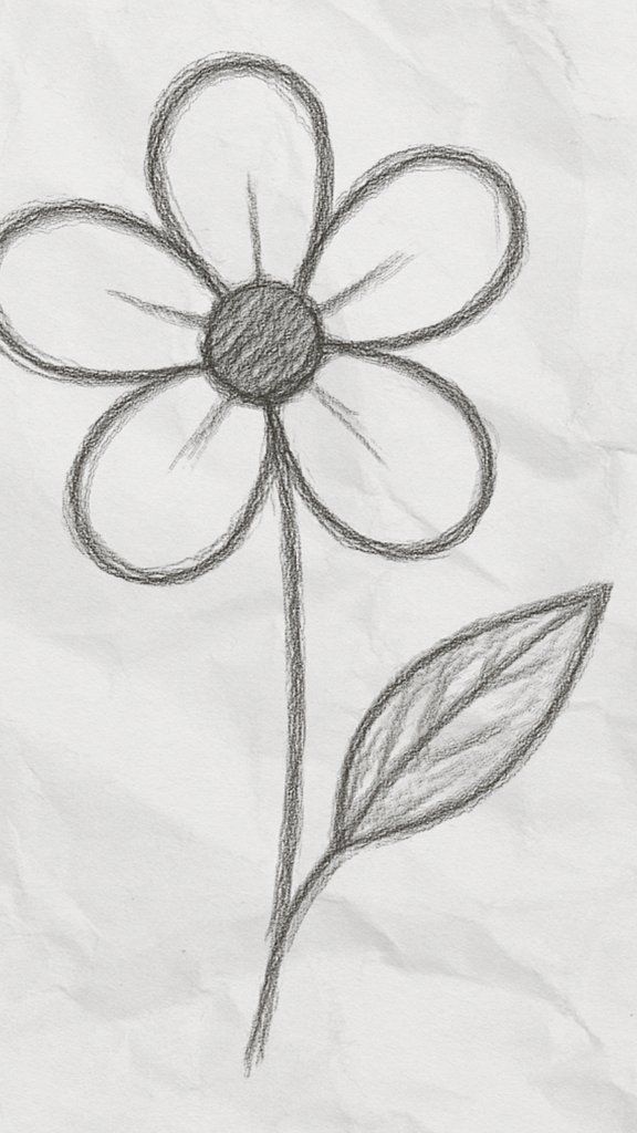Simple Flower with Leaf
