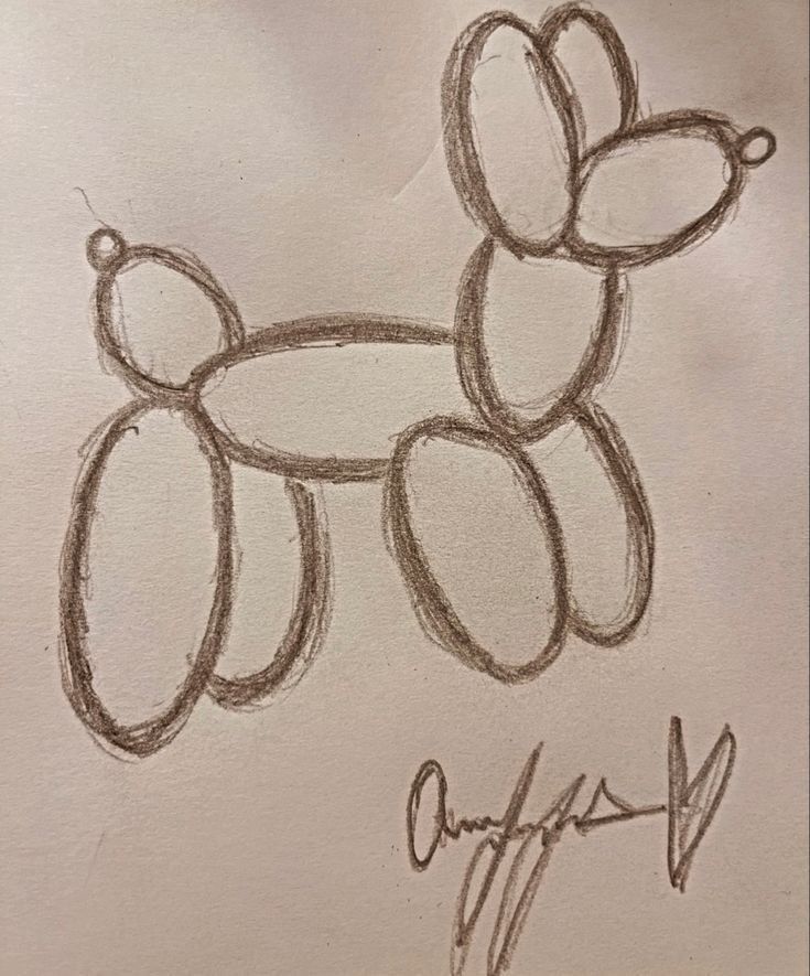 Adorable Balloon Dog Drawing