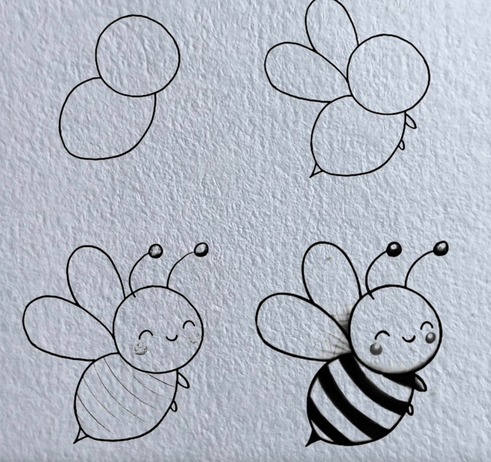 Adorable Bee Doodle Drawing