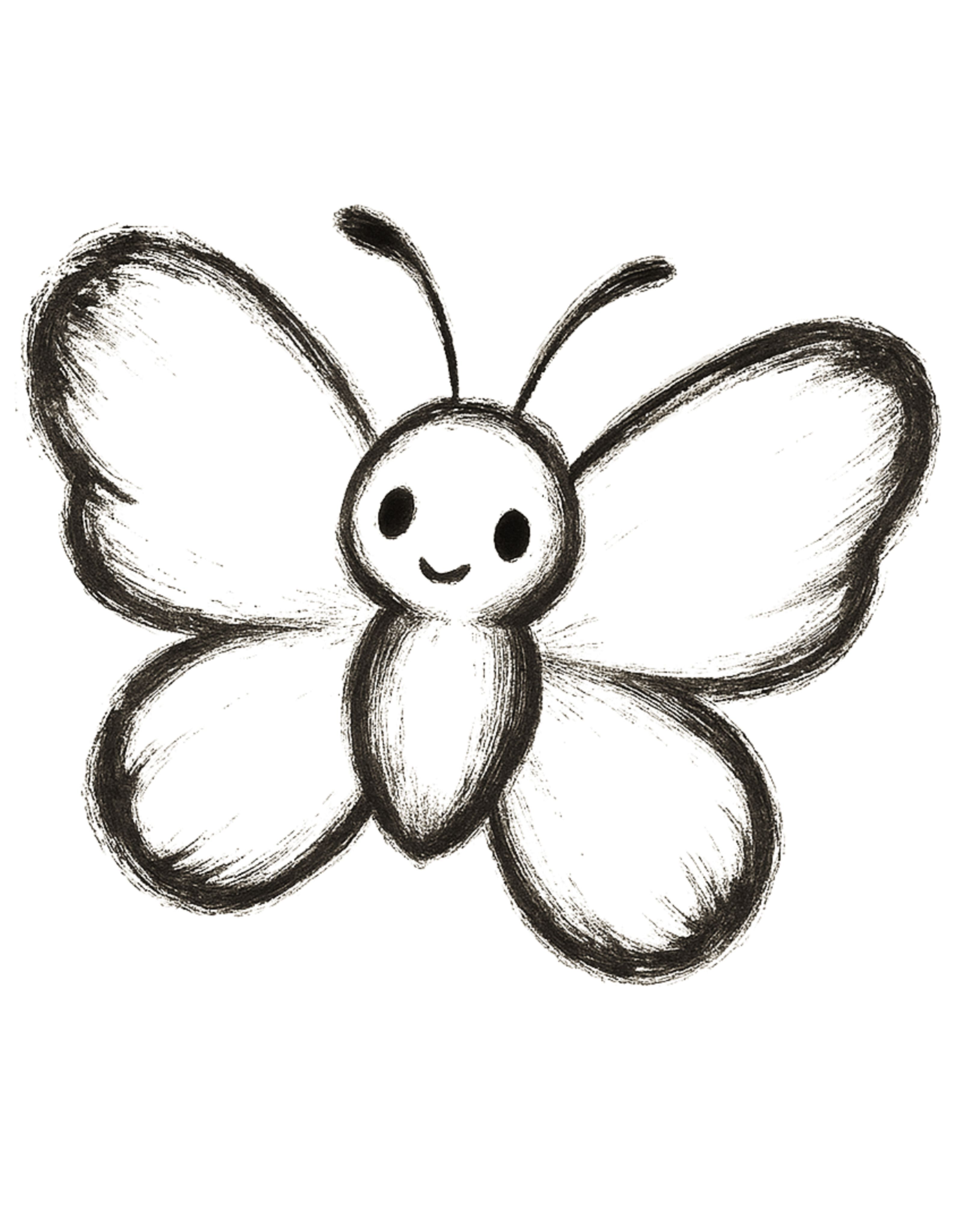Adorable Butterfly Doodle Drawing