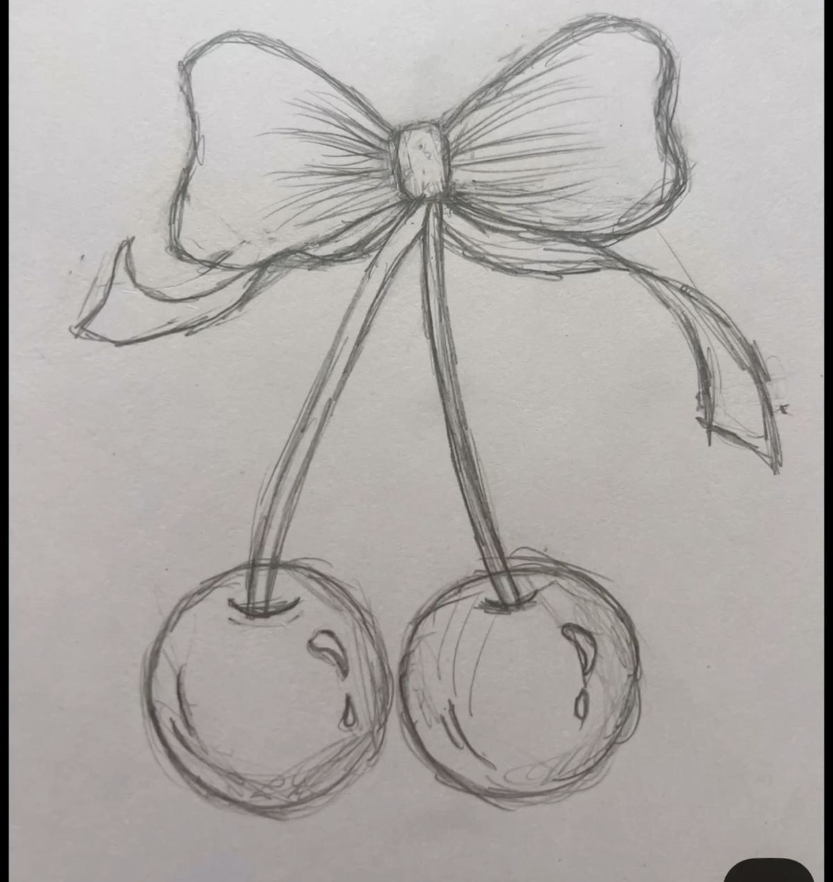 Simple Things to Draw: Adorable Cherry Drawing with a Bow