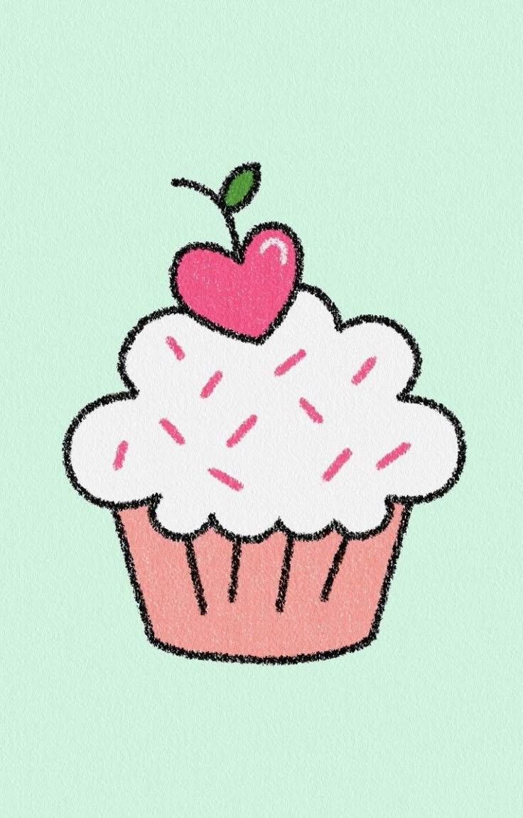 Simple Things to Draw: Adorable Cupcake with Cherry Drawing