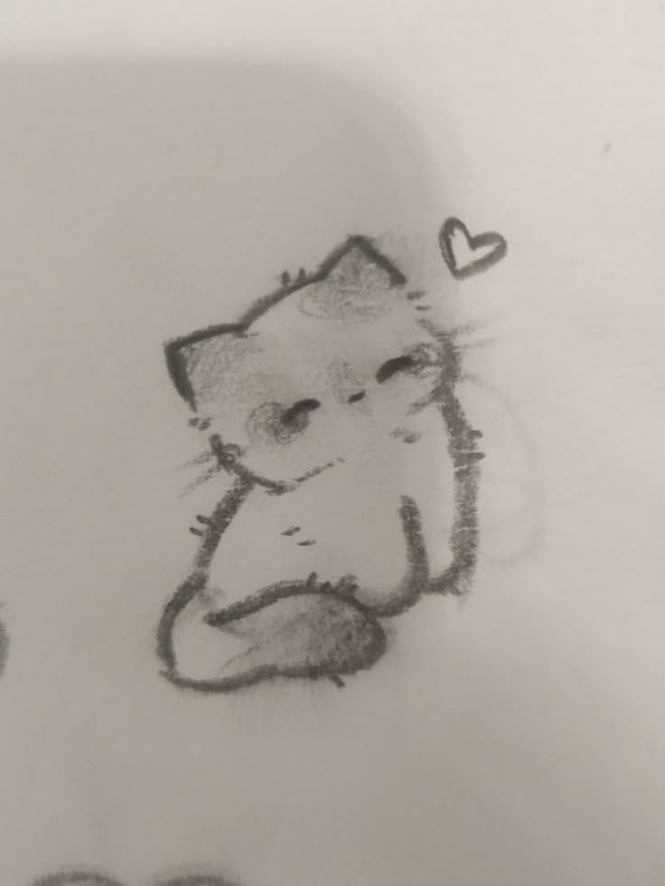 Adorable Kitten Doodle Drawing