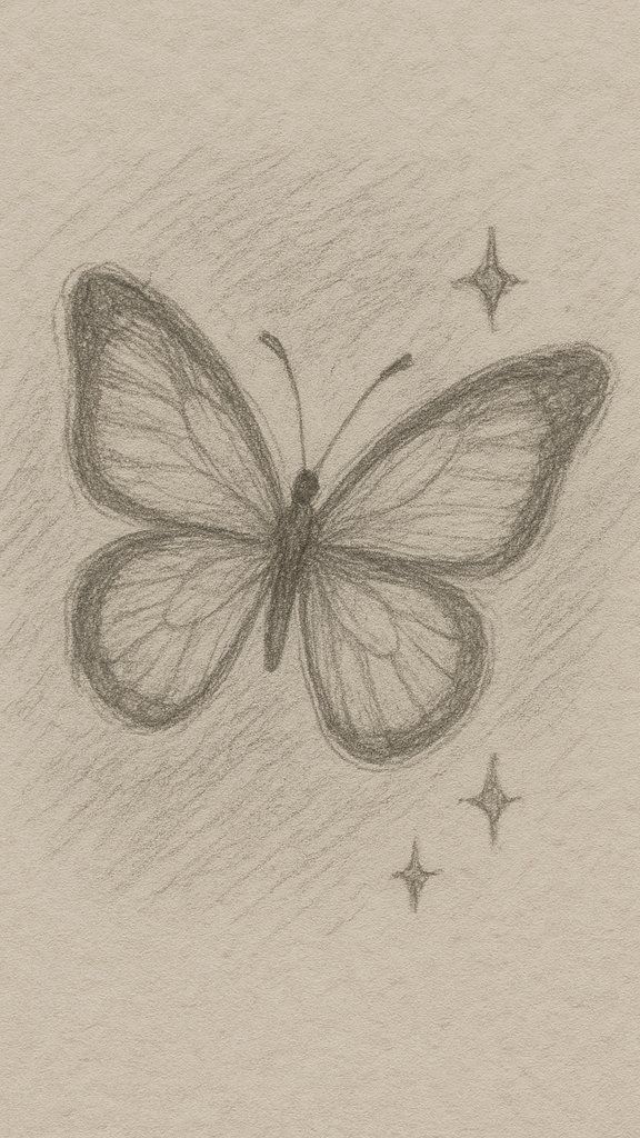 Beautiful Butterfly Sketch Drawing