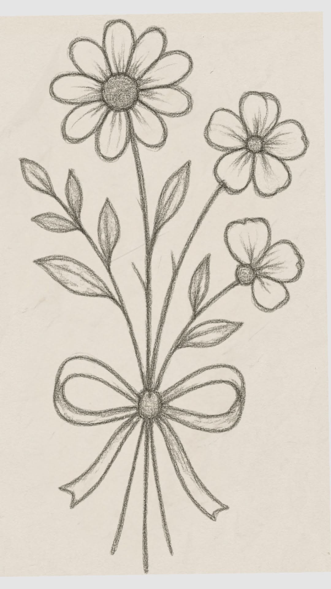 Simple Things to Draw: Beautiful Flower Bouquet Drawing