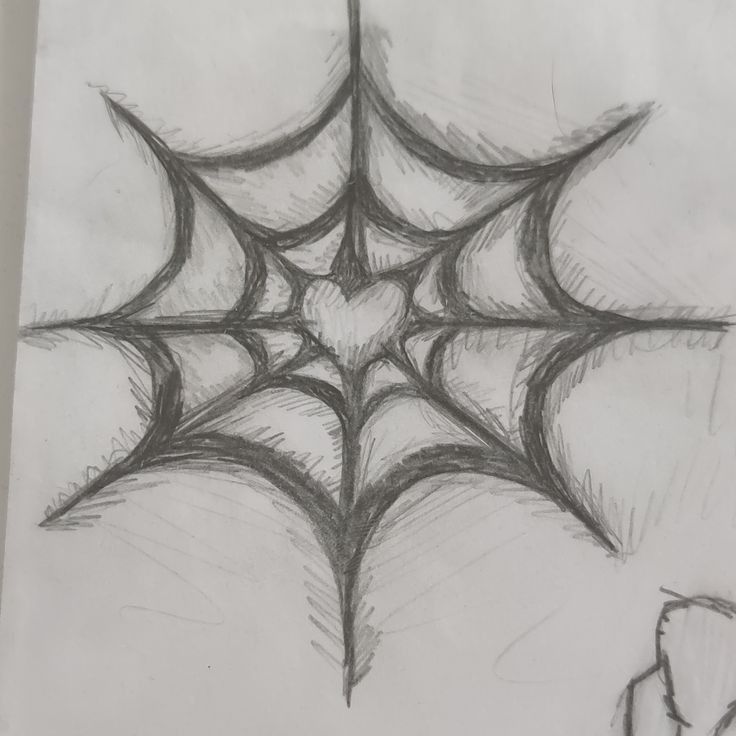 Creative Heart Spiderweb Drawing