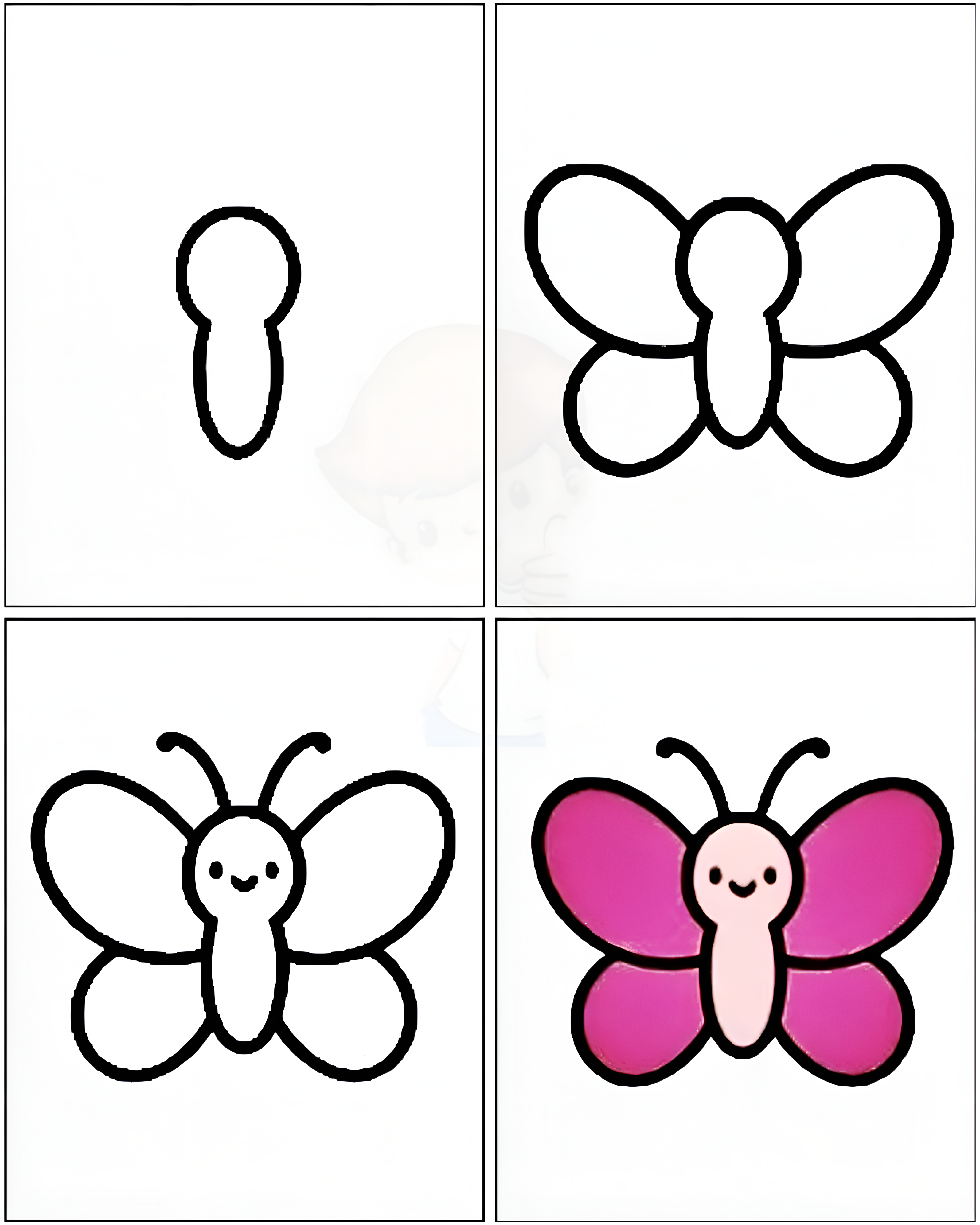 Cute Butterfly Doodle Drawing