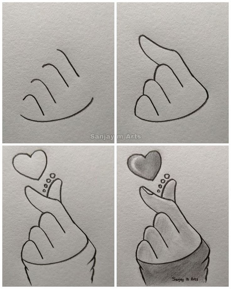 Cute Hand Making a Heart Drawing