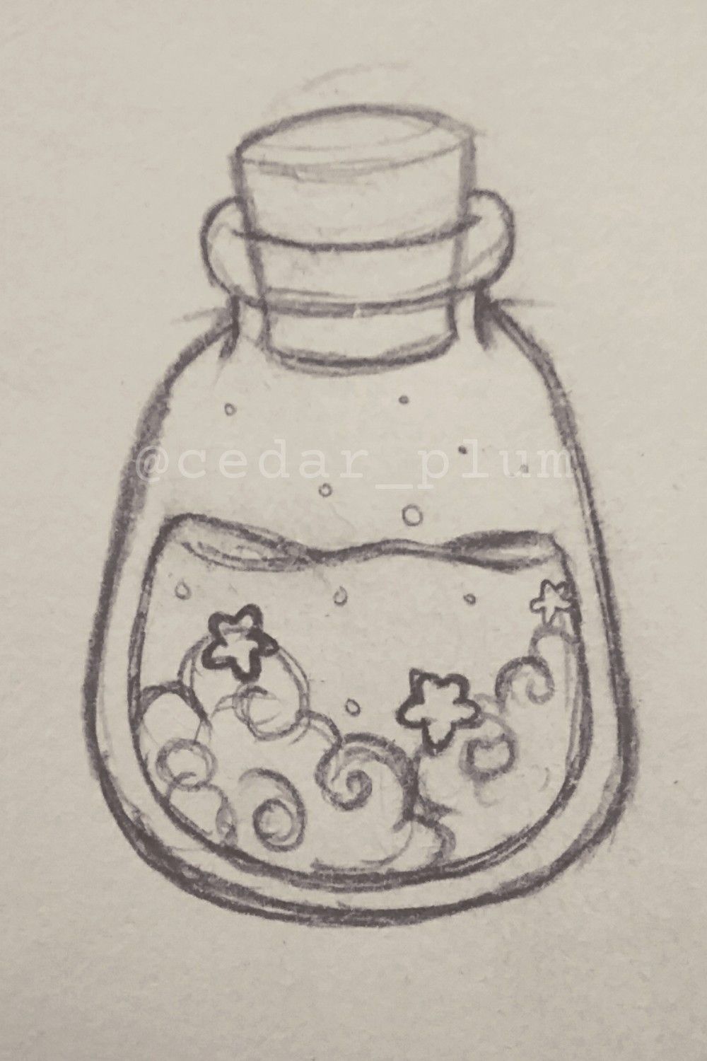 Cute Jar with Stars Drawing