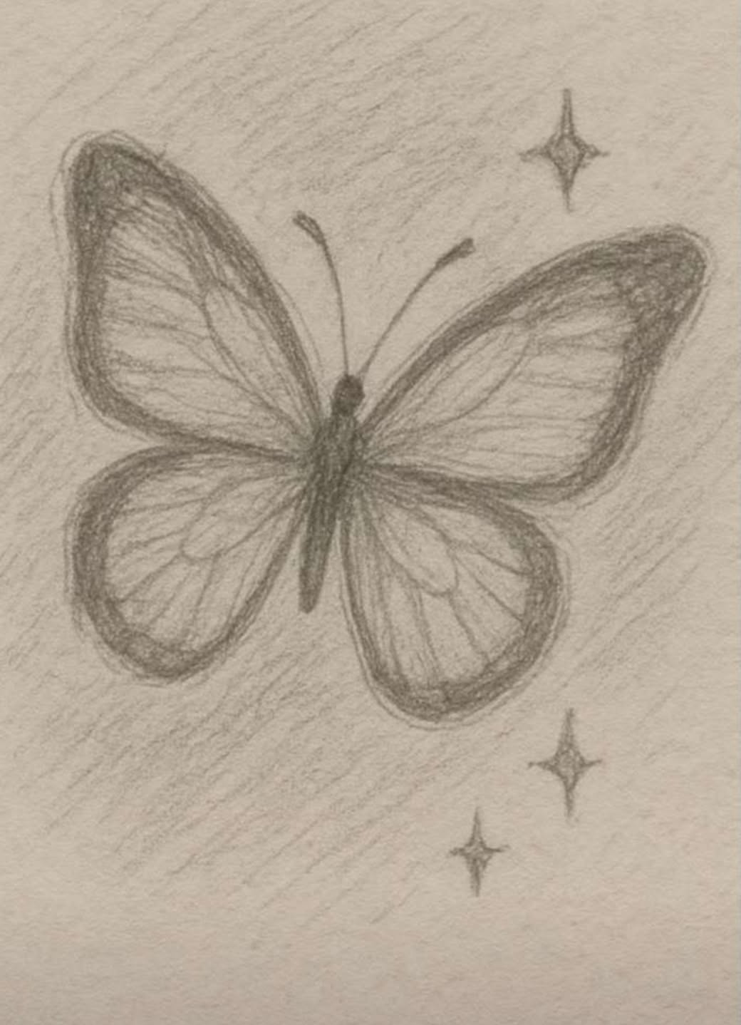Easy Butterfly Drawing with Stars