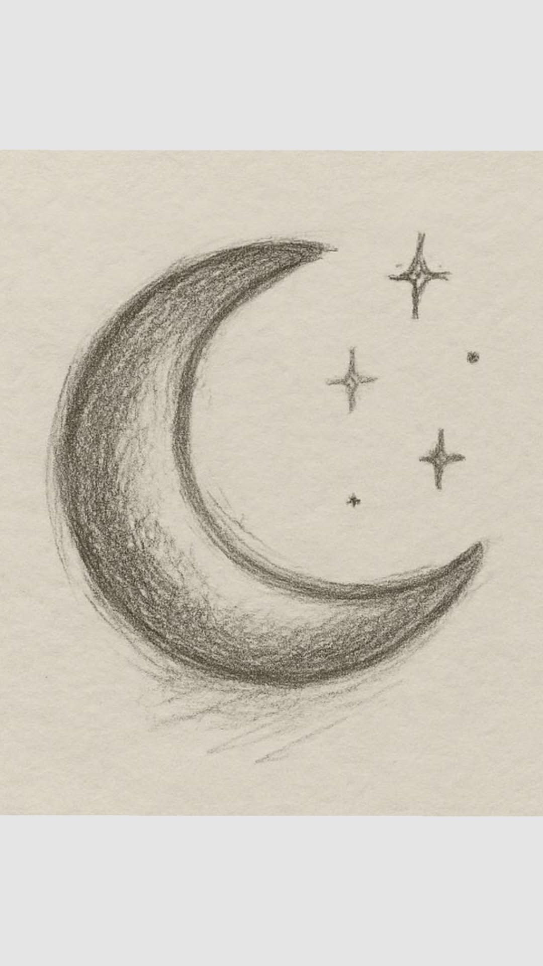 Easy Crescent Moon and Stars Drawing