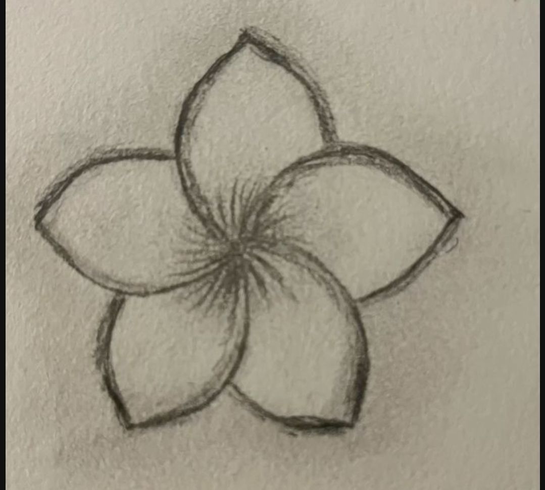 Easy Five-Petal Flower Drawing