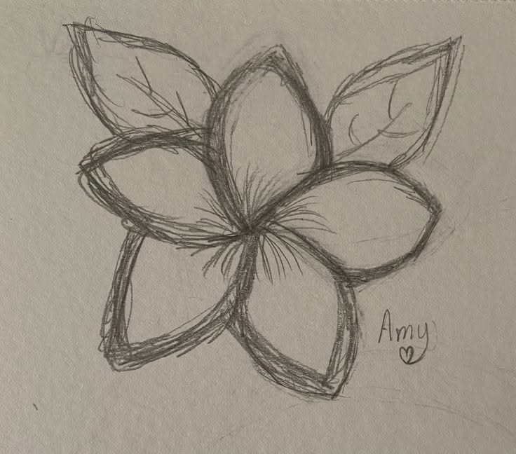 Easy Flower Drawing with Leaves