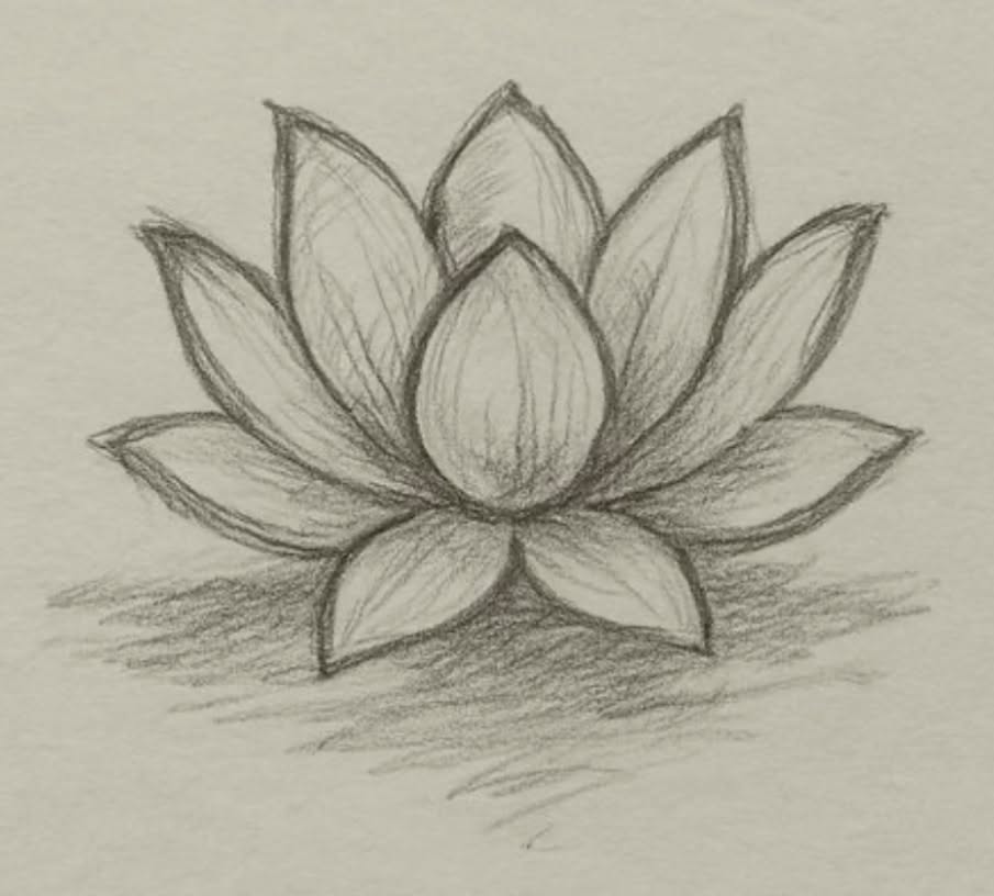 Elegant Lotus Flower Sketch