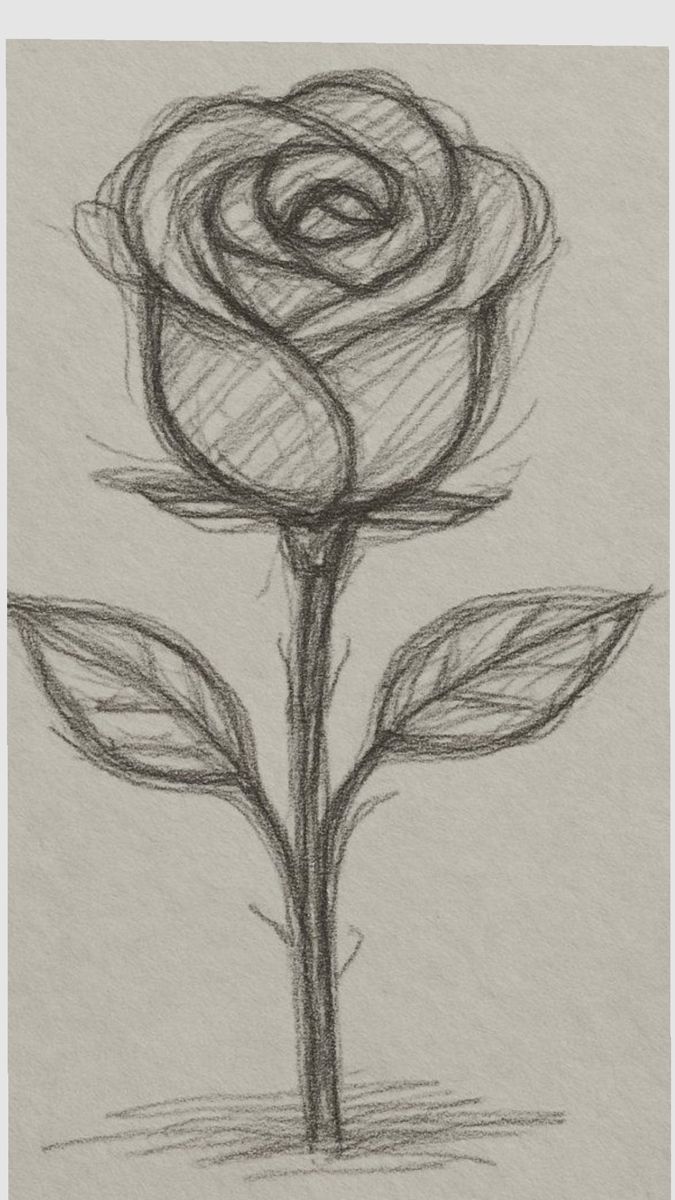 Elegant Rose Sketch Drawing