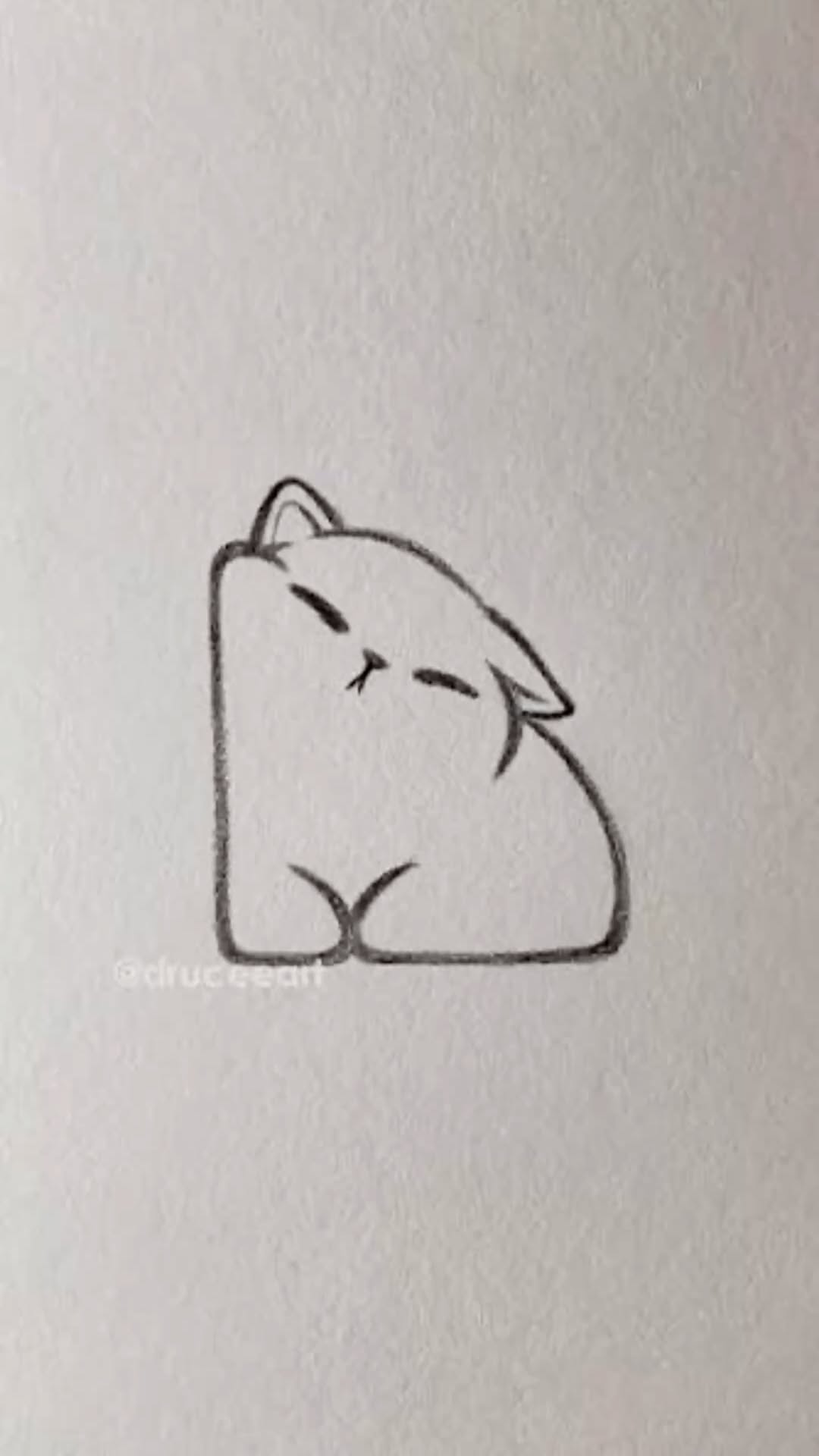 Sketches to Draw: Adorable Simple Cat Outline