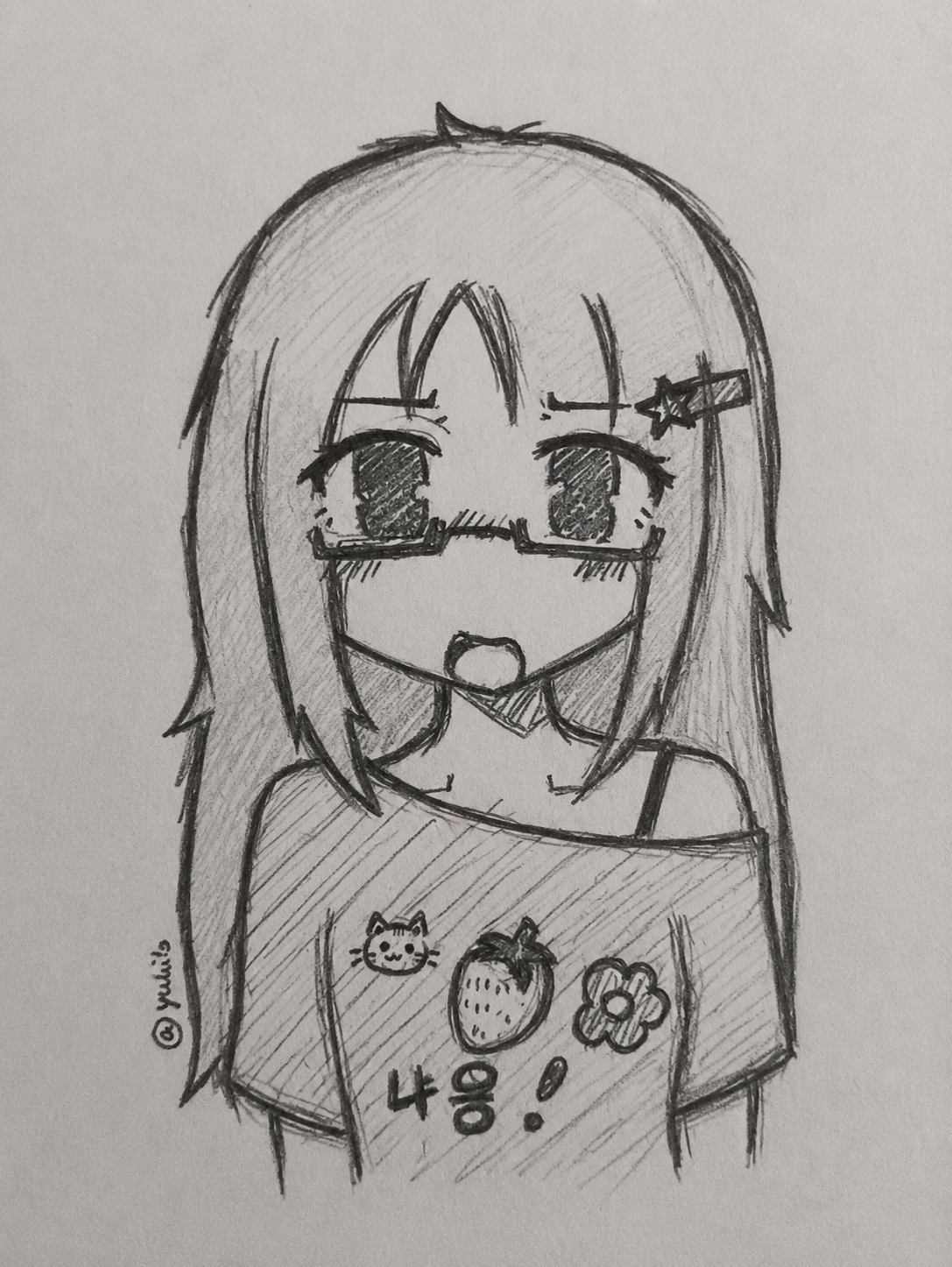 Cute Anime Girl with Glasses Character Design