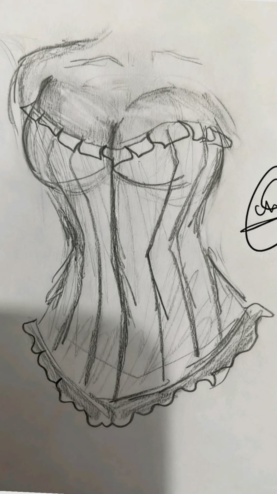 Elegant Corset Design Pencil Sketches
