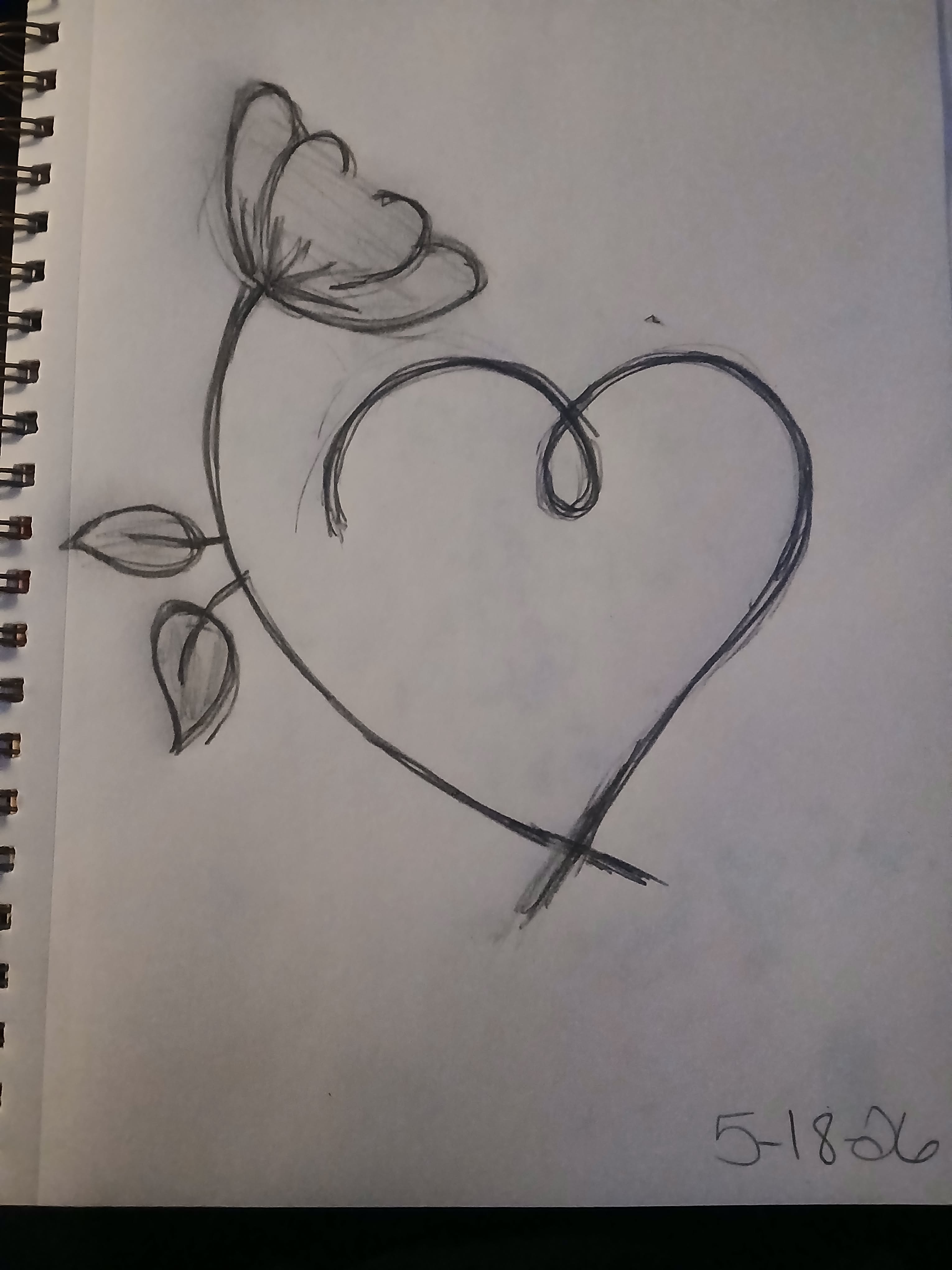 Elegant Flower Heart Outline