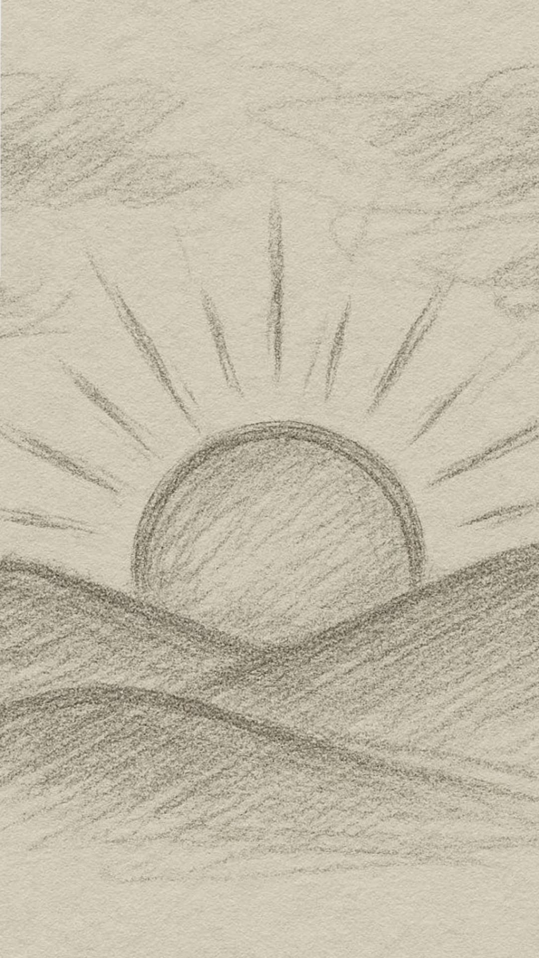 Serene Sunset Landscape Pencil Sketches