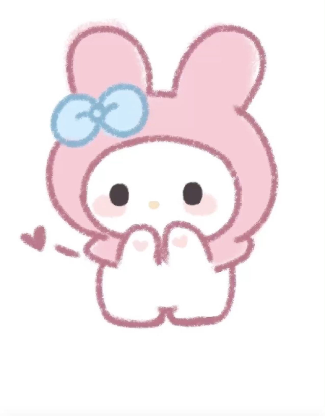 Adorable Bunny Character with Blue Bow