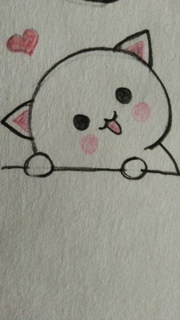 Adorable Cartoon Cat with Sticking Out Tongue