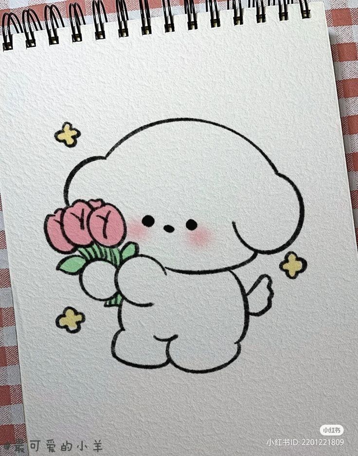 Adorable Dog Holding Flowers