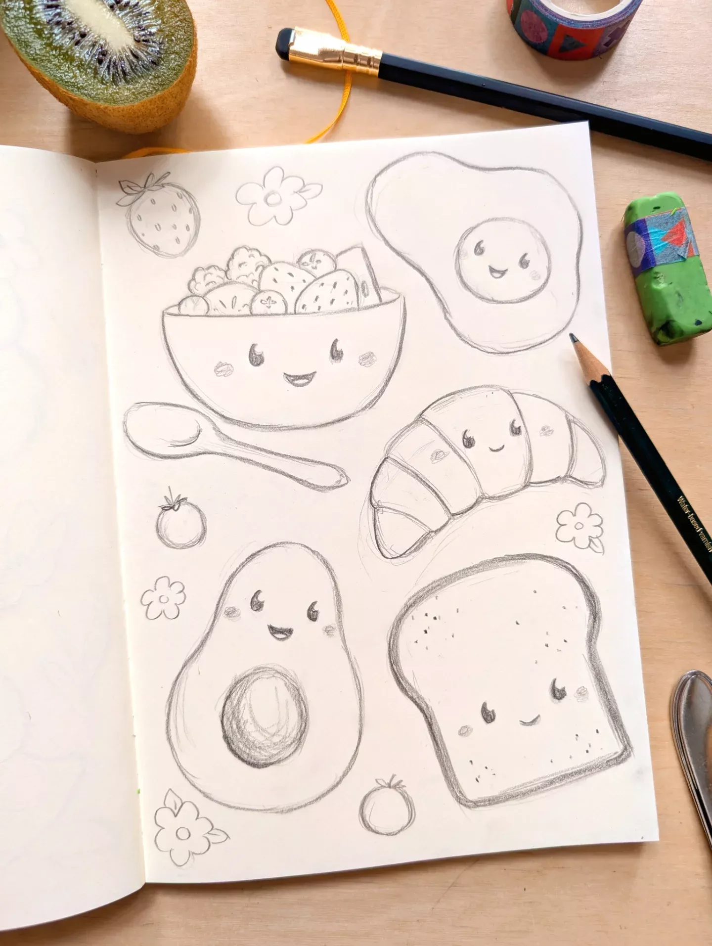 Adorable Food Characters with Smiling Faces