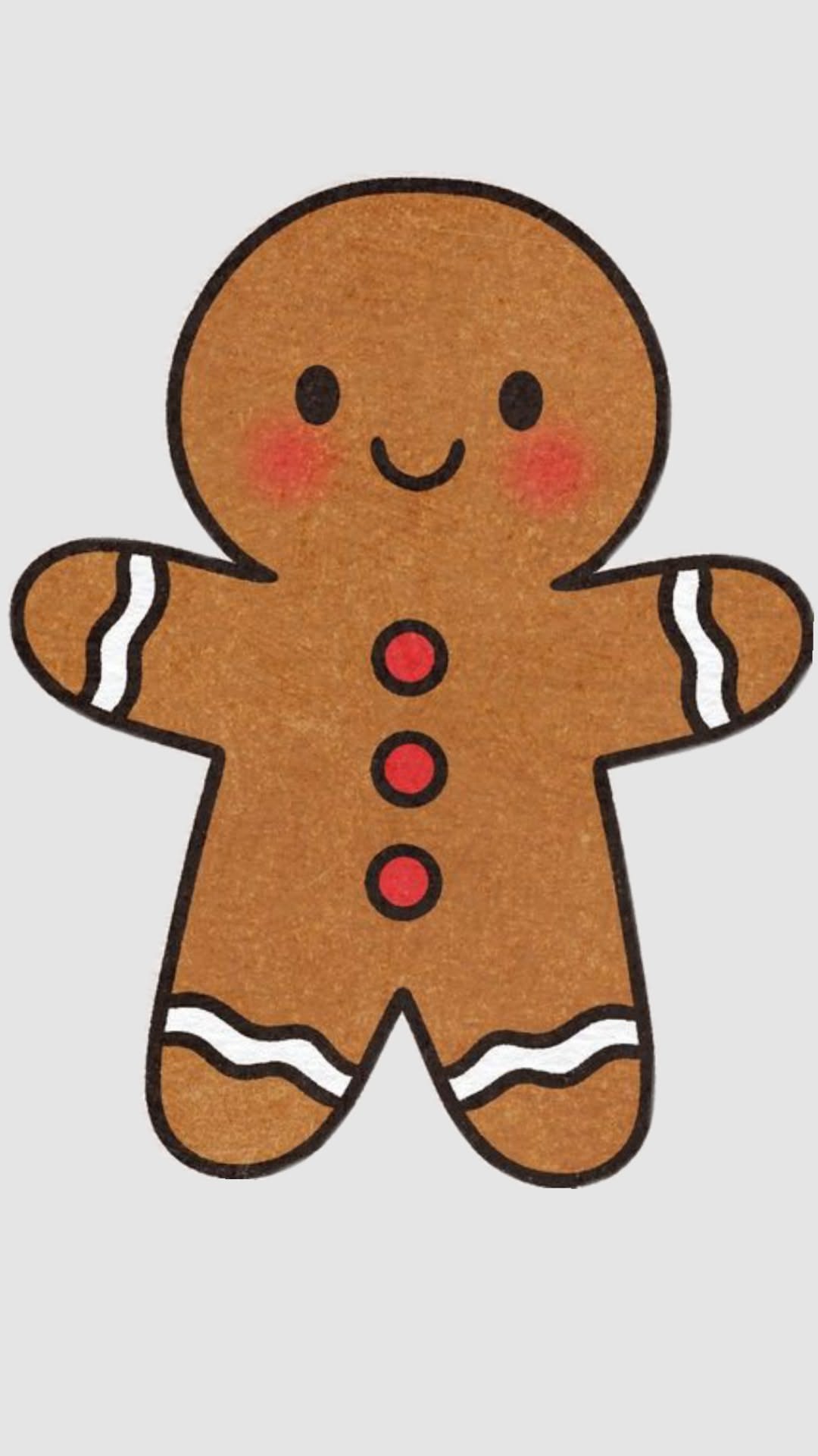 Adorable Gingerbread Man with Smiley Face