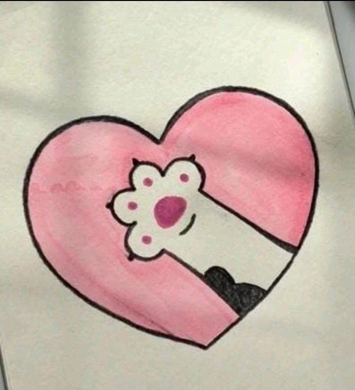 Adorable Paw Print in a Heart